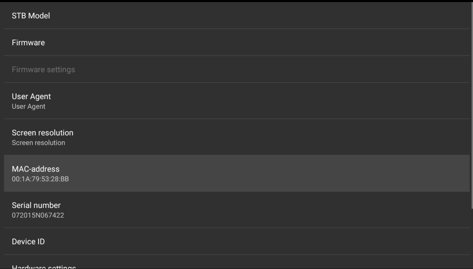 iptv stb emulator mac address